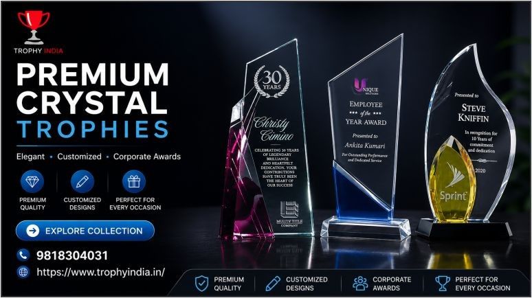 Why Corporates Prefer Glass & Crystal Trophies for Employee Recognition