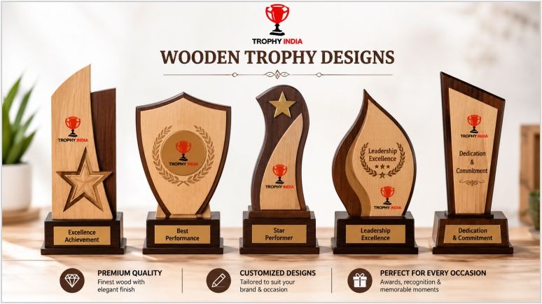 Wooden Trophy Manufacturer in India Custom Wooden Awards Supplier Trophy India