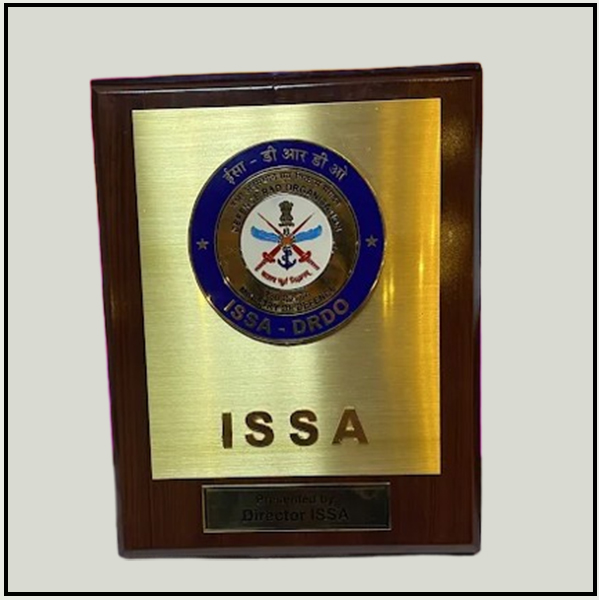Wooden Plaque with Golden Metal Plate