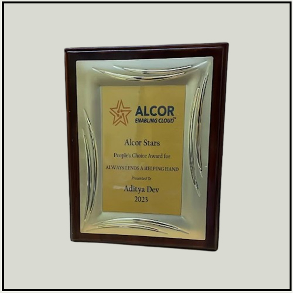 Wooden Plaque with Gold or Metal Plate