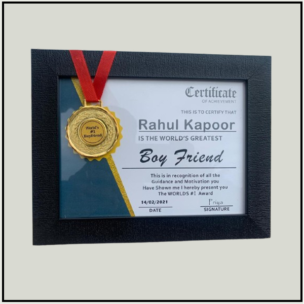 Certificate Frame Black with mount 005