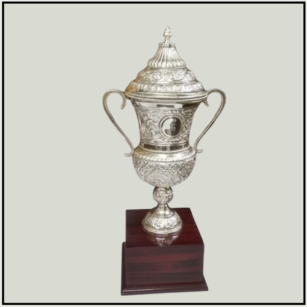 Round Plain Silver Plated Trophy With Base