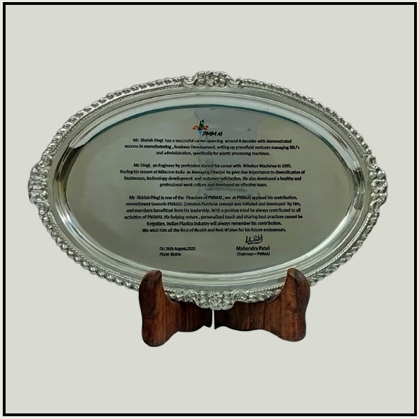 Silver Oval Salver Plate with Stand