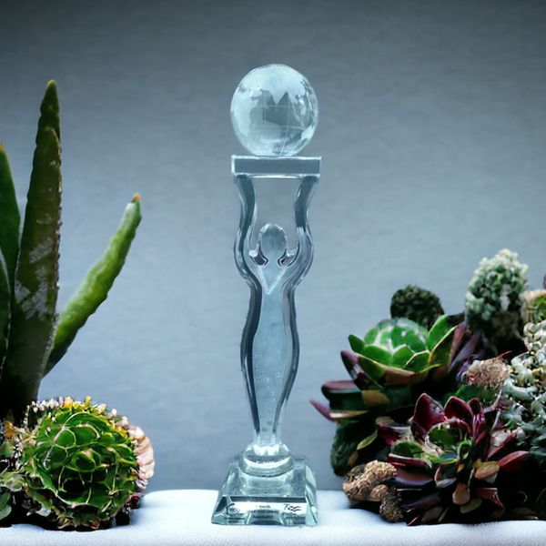 Crystal lady Figure Glass Award