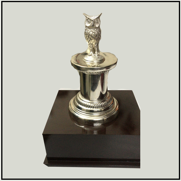 Traditional Silver Pillar Championship Trophy for Sports Tournaments