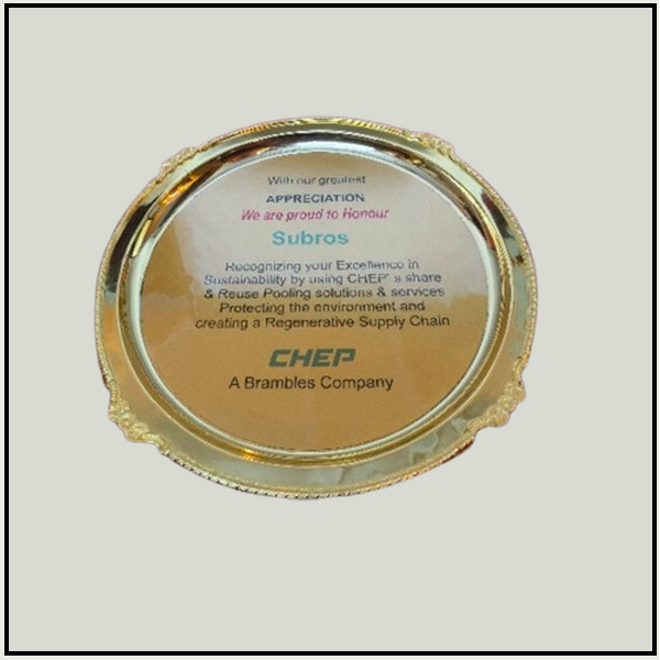 Personalized Gold-Finish Salver Plate - Premium Branding & Honors