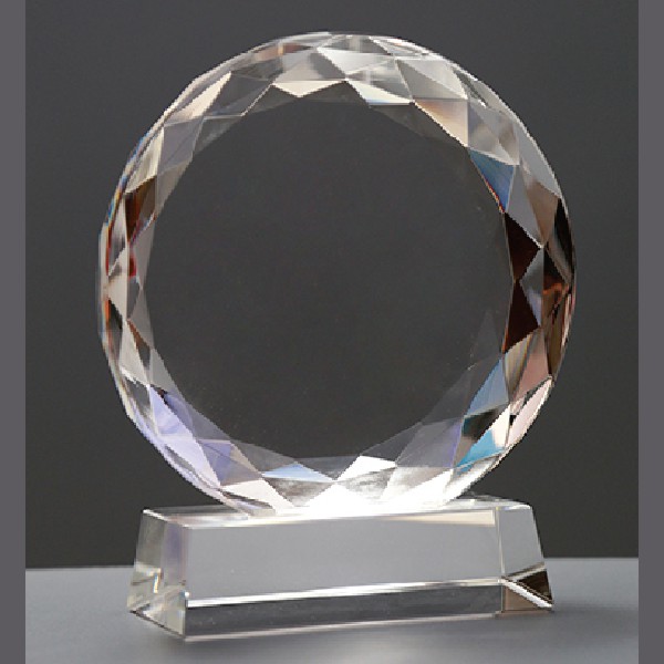 Customised Circular Diamond Trophy | Premium Crystal Award Makers Delhi Gurgaon