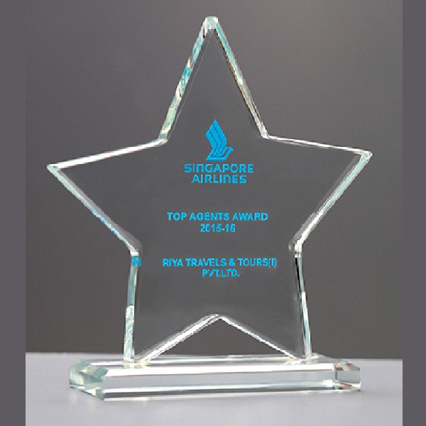 Customised Star Crystal Trophy | Premium Corporate Excellence Award