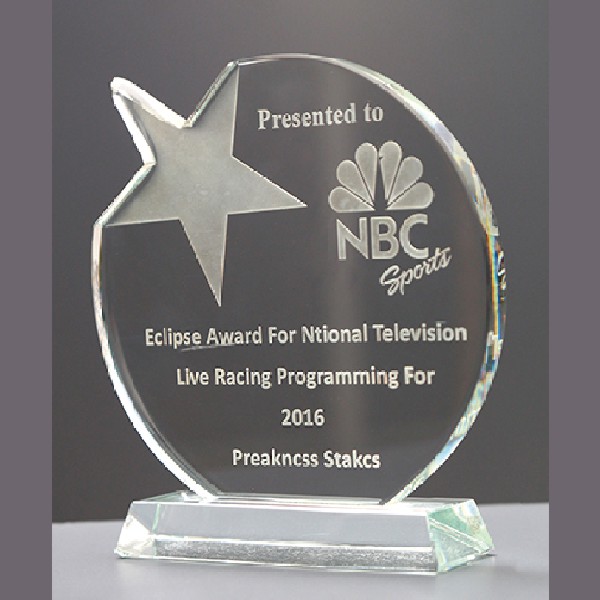3D Laser Engraved Crystal Trophy for Media & Podcast Awards