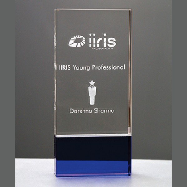 Customised Crystal Trophy with Inside Engraving | Premium Laser Engraved Glass Award