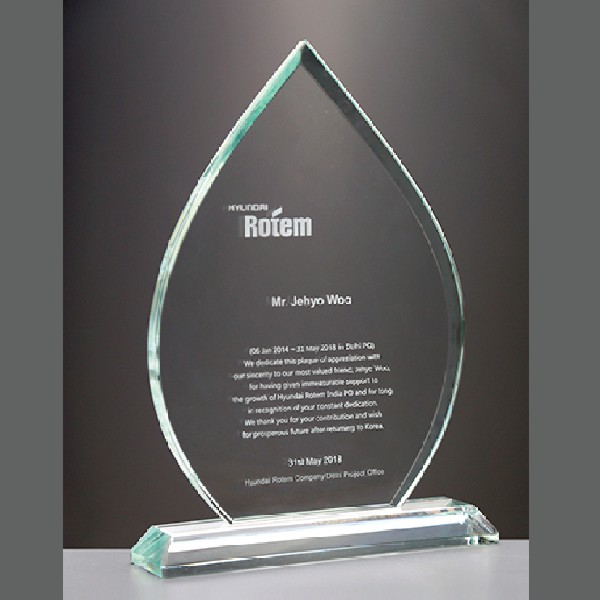 Customised Corporate Appreciation Trophy | Premium Glass Trophy Manufacturers