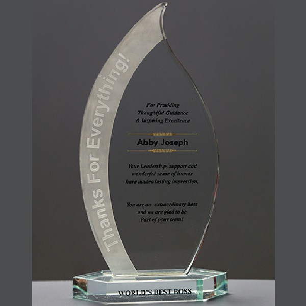 Sunburst Design Customised Crystal Award | Elite Glass Trophy for Creative Excellence