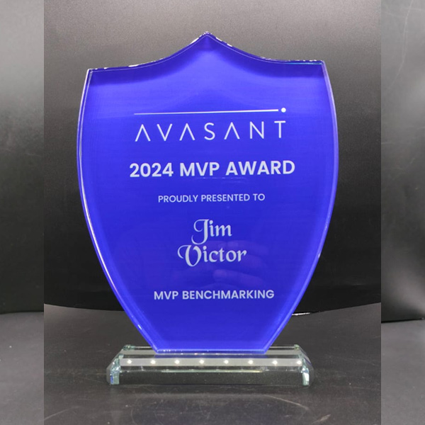 Customised UV Printed Glass Award – Premium Shield Trophy for MVP Excellence