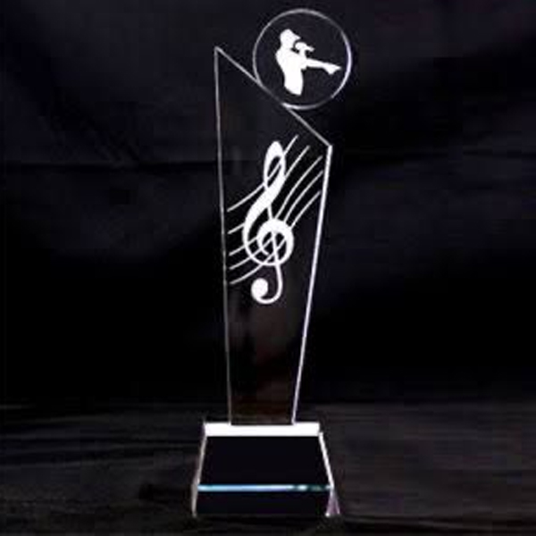 Custom Logo Music Award - Premium Glass Trophy for Talent & Excellence