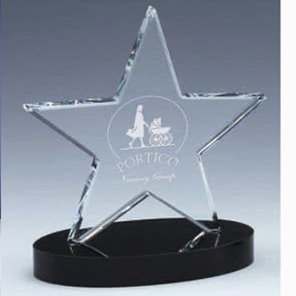 Customised Crystal Star Award | Premium Glass Trophy for Star Performers