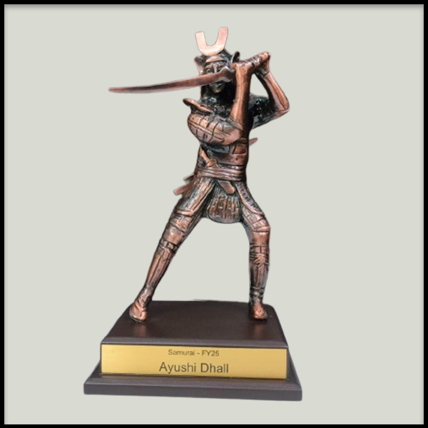 Customized 3D Samurai Warrior Trophy - Bronze Finish Leadership Award