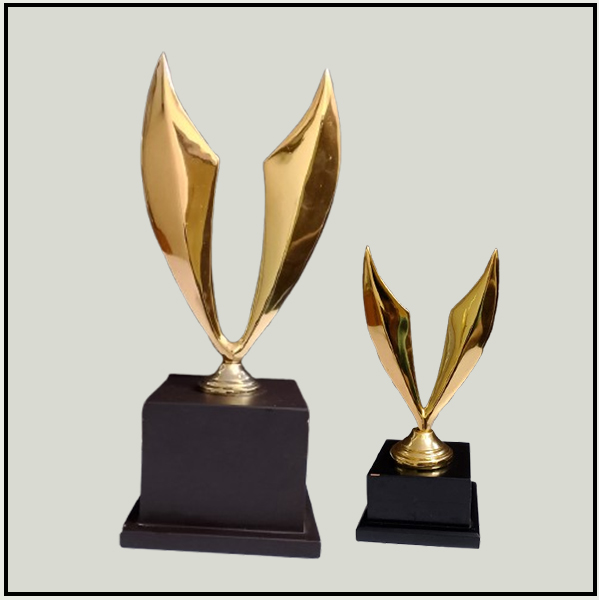 Modern Abstract Metal Awards | Customized Gold Trophies Delhi NCR