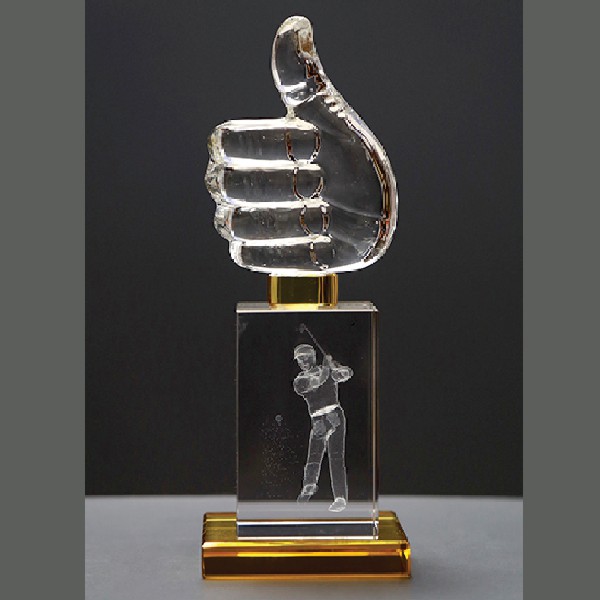 Premium Golf Trophies Delhi | 3D Laser Crystal Sports Awards | Trophy India