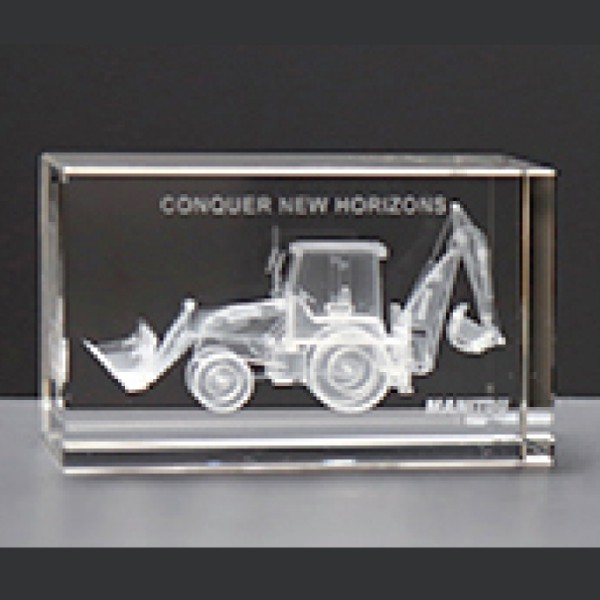 3D Laser Engraved Crystal Construction Trophies | Trophy India