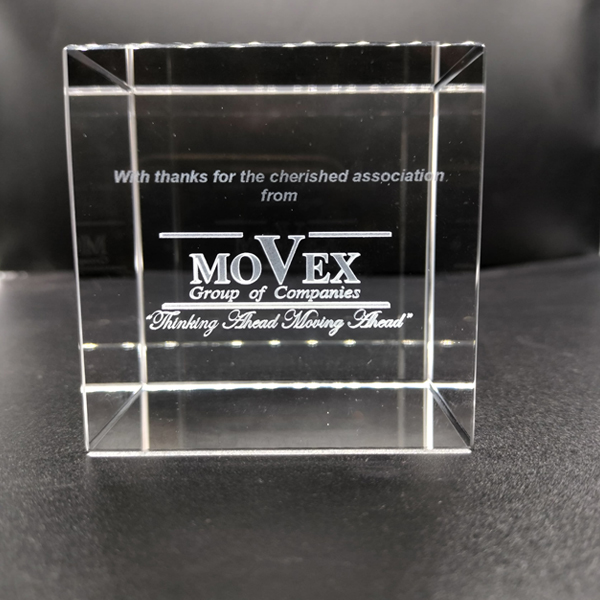 Custom Laser Engraved Corporate Crystal Cubes | Trophy India