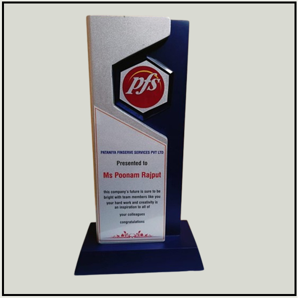 Dual-Tone Corporate Wooden Trophy for TrophyIndia.in.