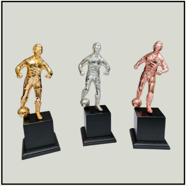 Football Trophy Set of 3 | Gold, Silver, Bronze Soccer Awards | Trophy India