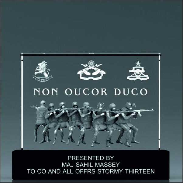 Custom 3D Laser Engraved Crystal Gifts & Military Plaques | Trophy India