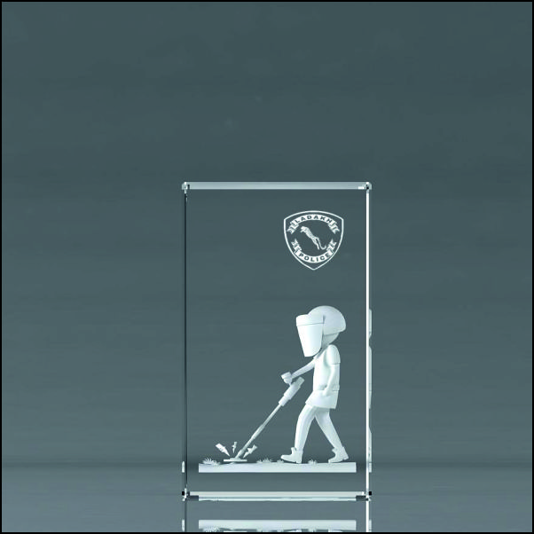 Custom Police & Law Enforcement Crystal Awards | 3D Engraving