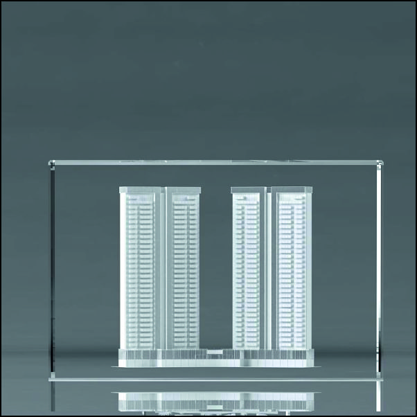 Custom 3D Laser Engraved Building Models in Crystal