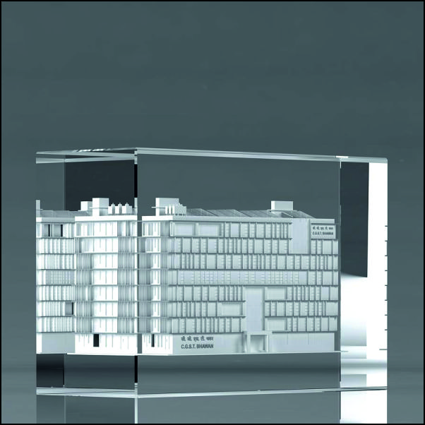 Custom 3D Government Building Models in Crystal | Trophy India