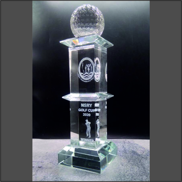 NSRY Customised Crystal Golf Trophy - Handcrafted in Delhi
