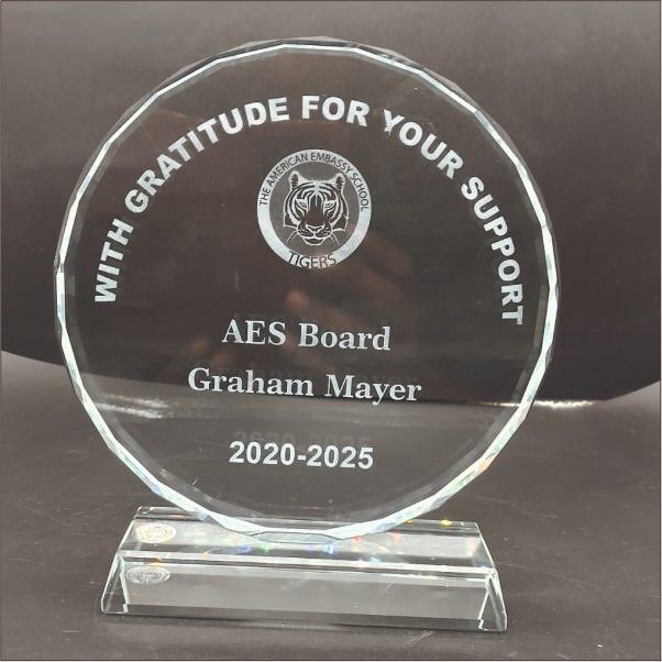 Custom Circular Glass Trophy Manufacturer Delhi NCR
