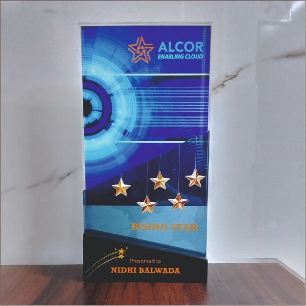 Custom Rising Star Glass Award Manufacturer Delhi NCR