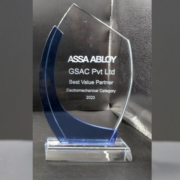 Azure Blue Sail Glass Trophy | Premium Recognition Award