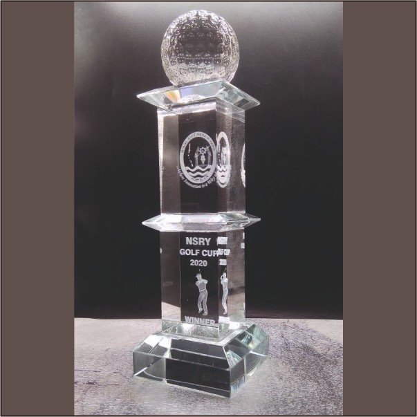 NSRY Customised Crystal Golf Trophy - Handcrafted in Delhi
