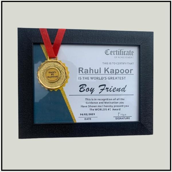 Certificate Frame Black with mount 005