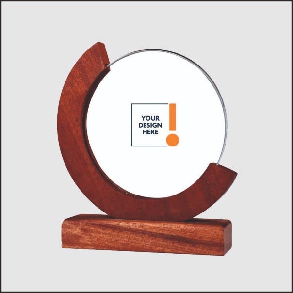 Premium C-Frame Wooden Acrylic Trophy for Corporate Gifting
