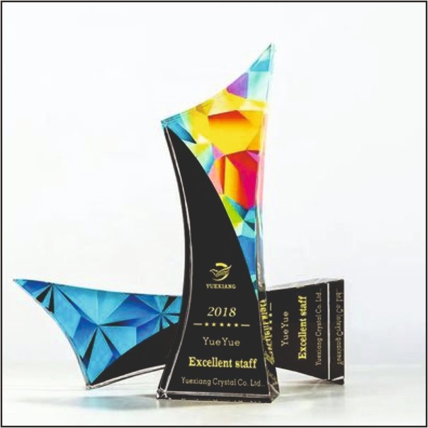 Colorful Abstract Acrylic Trophy | Modern Sales & Excellence Award