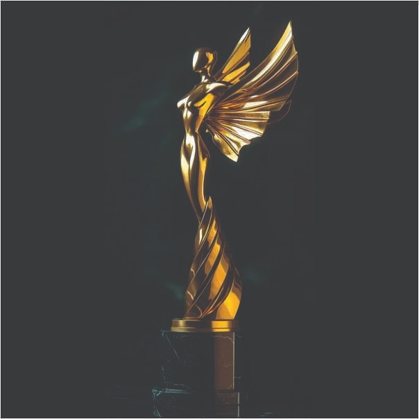 Premium Handcrafted Metal Winged Victory Angel Trophy | TrophyIndia