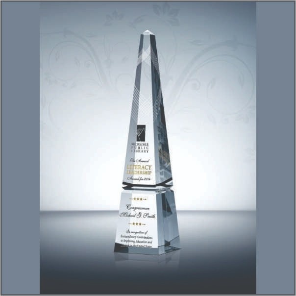 Luxury Crystal Obelisk Tower Trophy for Elite Recognition