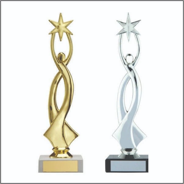 Premium Handcrafted Metal Human Figure Star Trophy Set | TrophyIndia