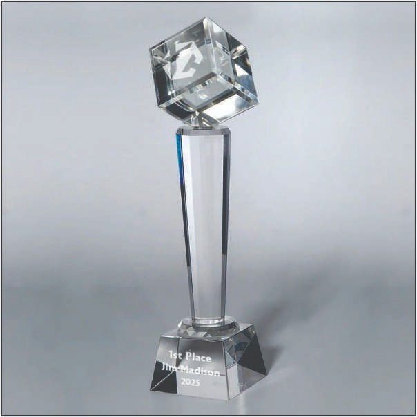 Buy Custom 3D Laser Engraved Crystal Cube Trophies Online | Trophy India