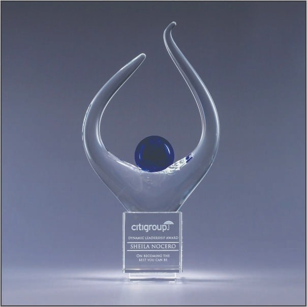 Buy Custom Handblown Art Glass Flame Trophy Online