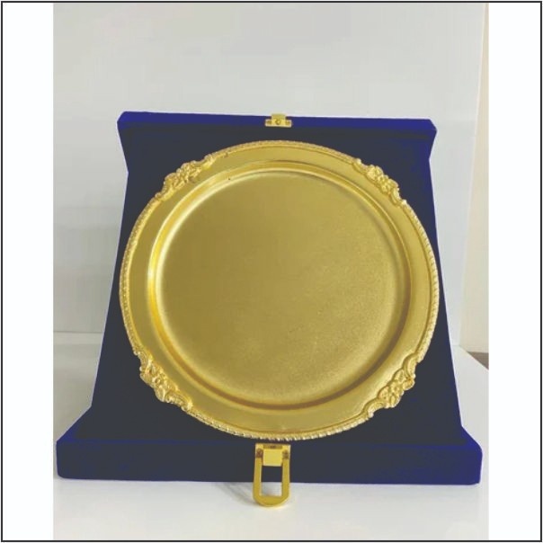 Custom Gold Salver Trophies in Velvet Box | Trophy India