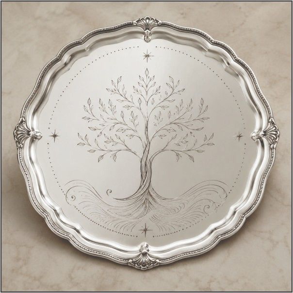 Tree Design Silver Salver Trophies Online | Trophy India