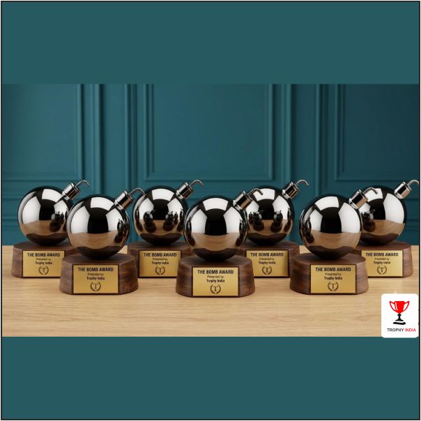 Premium Handcrafted Metal Bomb Shaped Corporate & Military Award | TrophyIndia