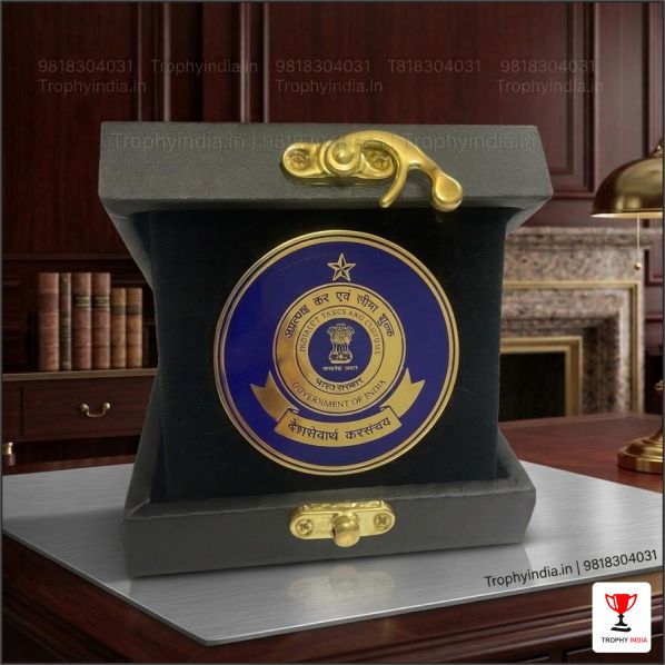 Premium Handcrafted Metal Institutional Medallion Presentation Case | TrophyIndia