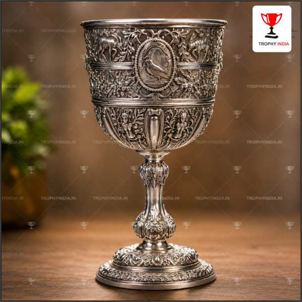 Buy Luxury Antique Silver Chalice Trophy | Regimental Mess Awards India