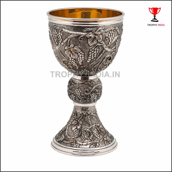 Buy Gold-Lined Silver Chalice Trophy | Luxury Military Goblets India