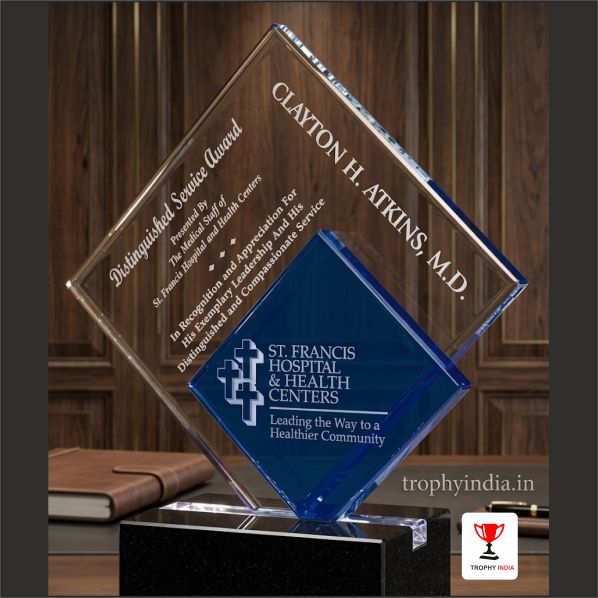 Double Diamond Crystal Trophy for Corporate & Healthcare Excellence
